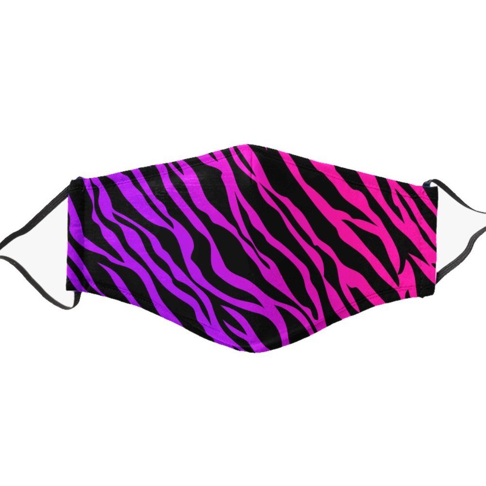 Electric Pink Tiger Stripes Face Mask